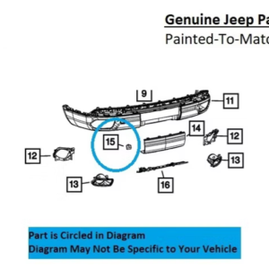Painted 2022-2024 Jeep Grand Cherokee Rear Tow Hook Cover | Genuine OEM