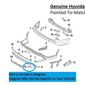 Painted 2023-2025 Hyundai Palisade Rear Tow Hook Cover | Genuine OEM