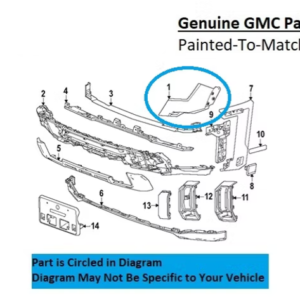 Painted 2024-2026 GMC Sierra 2500 3500 Front Filler Panel | Genuine OEM