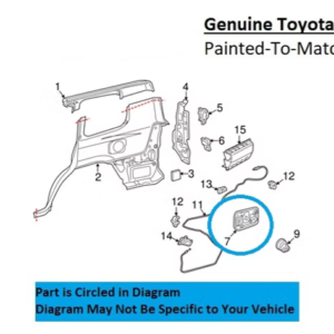 Painted 2008-2021 Toyota Land Cruiser Fuel Door | Genuine OEM