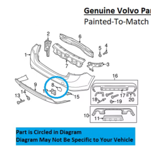 Painted 2011-2018 Volvo S60 Rear Tow Hook Cover | Genuine OEM