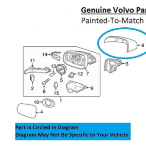 Painted 2011-2018 Volvo S60 Side Mirror Cover | Genuine OEM