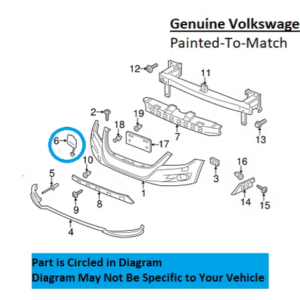 Painted 2012-2017 Volkswagen Tiguan Front Tow Hook Cover | Genuine OEM
