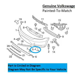 Painted 2012-2019 Volkswagen Beetle Rear Tow Hook Cover | Genuine OEM