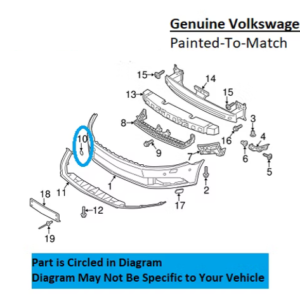 Painted 2013-2017 Volkswagen CC Front Tow Hook Cover | Genuine OEM