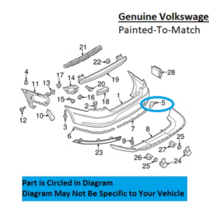 Painted 2013-2017 Volkswagen CC Rear Tow Hook Cover | Genuine OEM