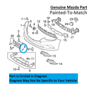 Painted 2014-2017 Mazda 6 Mazda6 Front Tow Hook Cover | Genuine OEM