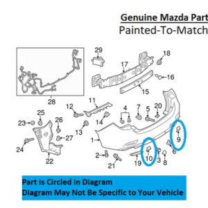 Painted 2014-2017 Mazda 6 Mazda6 Rear Tow Hook Cover | Genuine OEM