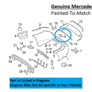 Painted 2014-2017 Mercedes E250 E350 E400 E550 Rear Tow Hook Cover | Genuine OEM