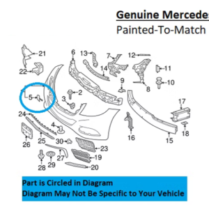 Painted 2014-2017 Mercedes S550 S600 Front Tow Hook Cover | Genuine OEM