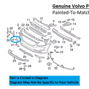 Painted 2014-2017 Volvo XC60 Front Tow Hook Cover | Genuine OEM