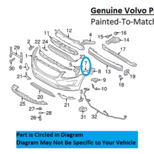 Painted 2014-2017 Volvo XC60 Headlamp Washer Cover | Genuine OEM