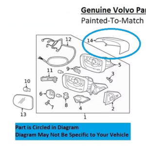 Painted 2014-2017 Volvo XC60 Side Mirror Cover | Genuine OEM