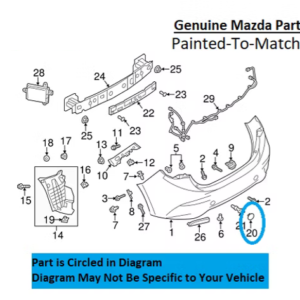 Painted 2014-2018 Mazda 3 Mazda3 Rear Tow Hook Cover | Genuine OEM