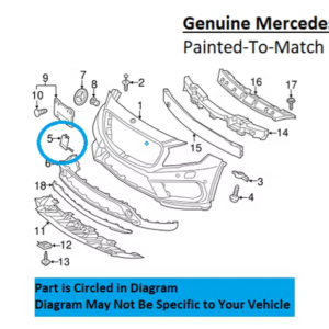 Painted 2015-2017 Mercedes GLA250 Front Tow Hook Cover | Genuine OEM