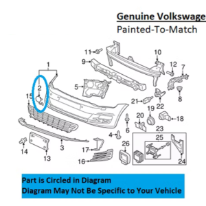 Painted 2015-2017 Volkswagen GTI Front Tow Hook Cover | Genuine OEM