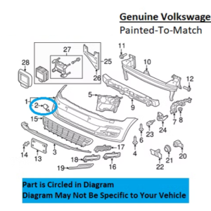 Painted 2015-2017 Volkswagen Golf Front Tow Hook Cover | Genuine OEM