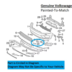 Painted 2015-2017 Volkswagen Touareg Front Tow Hook Cover Assembly | Genuine OEM