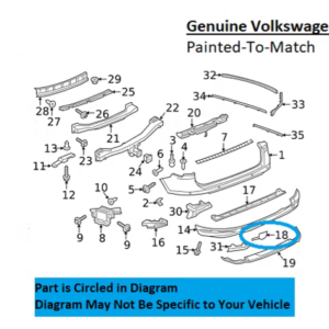 Painted 2015-2017 Volkswagen Touareg Rear Tow Hook Cover | Genuine OEM