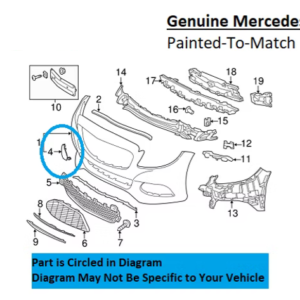 Painted 2015-2018 Mercedes C300 C350 Sedan Front Tow Hook Cover | Genuine OEM