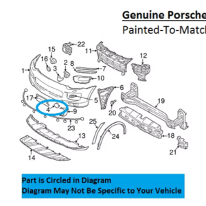 Painted 2015-2018 Porsche Cayenne Front Tow Hook Cover | Genuine OEM