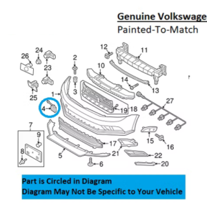 Painted 2015-2018 Volkswagen Jetta Front Tow Hook Cover | Genuine OEM