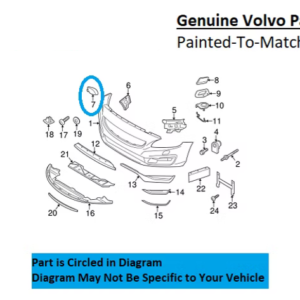 Painted 2015-2018 Volvo V60 Front Tow Hook Cover | Genuine OEM