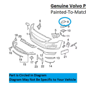 Painted 2015-2018 Volvo V60 Headlamp Washer Cover | Genuine OEM