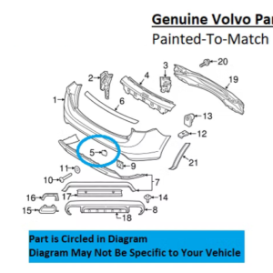 Painted 2015-2018 Volvo V60 Rear Tow Hook Cover | Genuine OEM