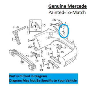 Painted 2015-2021 Mercedes C300 C350 C400 Sedan Rear Tow Hook Cover | GenuineOEM