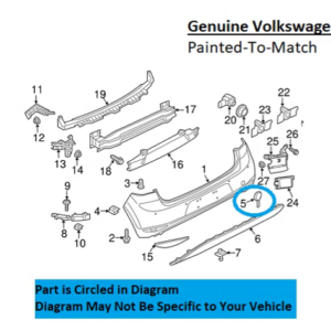 Painted 2015-2021 Volkswagen GTI Rear Tow Hook Cover | Genuine OEM