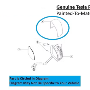 Painted 2015-2026 Tesla Model X Side Mirror Cover | Genuine OEM