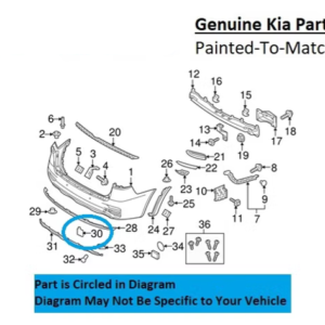 Painted 2016-2018 Kia Sorento Rear Tow Hook Cover | Genuine OEM