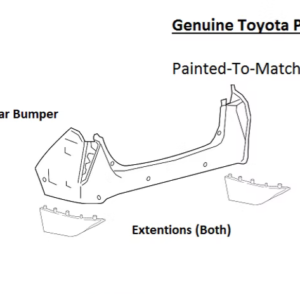 Painted 2016-2018 Toyota Prius Rear Bumper Cover + Extensions | Genuine OEM