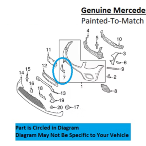 Painted 2016-2019 Mercedes GLC300 GLC350 Front Tow Hook Cover | Genuine OEM
