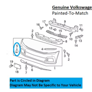 Painted 2016-2019 Volkswagen Passat Front Tow Hook Cover | Genuine OEM