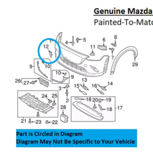 Painted 2016-2021 Mazda CX-3 CX3 Front Tow Hook Cover | Genuine OEM