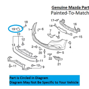 Painted 2017-2018 Mazda 3 Mazda3 Front Tow Hook Cover | Genuine OEM