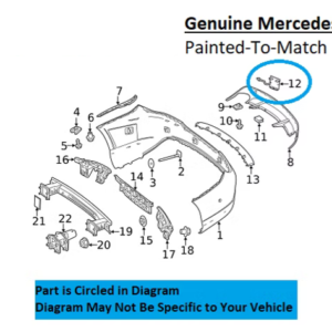 Painted 2017-2019 Mercedes CLA250 CLA45 Rear Tow Hook Cover | Genuine OEM