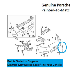 Painted 2017-2019 Porsche 911 Carrera Rear Tow Hook Cover | Genuine OEM
