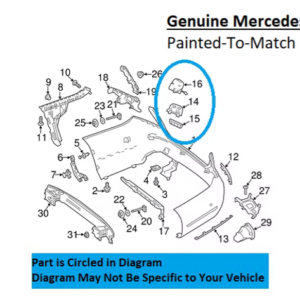 Painted 2017-2020 Mercedes E300 E350 E400 E450 Rear Tow Hook Cover | Genuine OEM