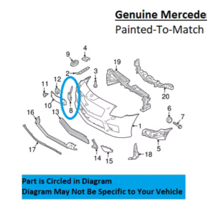 Painted 2017-2020 Mercedes SLC Class SLC300 Front Tow Hook Cover | Genuine OEM