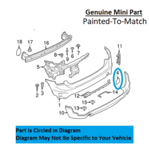 Painted 2017-2020 Mini Cooper Countryman Rear Tow Hook Cover | Genuine OEM