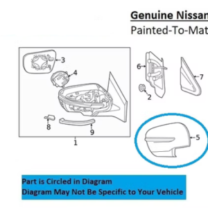 Painted 2017-2020 Nissan Pathfinder Side Mirror Cover | Genuine OEM