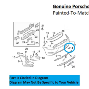 Painted 2017-2020 Porsche 718 Boxster Rear Tow Hook Cover | Genuine OEM