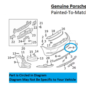Painted 2017-2020 Porsche 718 Cayman Rear Tow Hook Cover | Genuine OEM