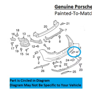 Painted 2017-2020 Porsche Panamera Rear Tow Hook Cover | Genuine OEM
