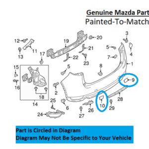 Painted 2017-2021 Mazda CX-5 CX5 Rear Tow Hook Cover | Genuine OEM