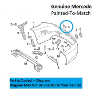 Painted 2017-2021 Mercedes C300 C43 C63 Coupe Rear Tow Hook Cover | Genuine OEM