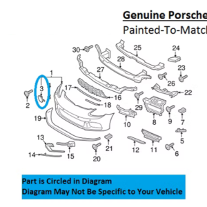 Painted 2017-2021 Porsche Panamera Front Tow Hook Cover | Genuine OEM